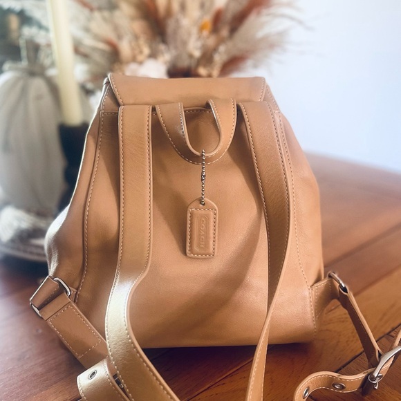 COACH Vintage Legacy 9569 Leather Drawstring Backpack And Wallet Set Taupe Tan - Picture 3 of 16